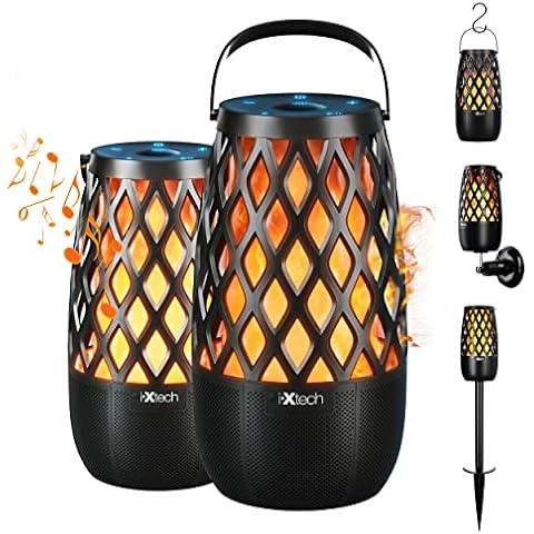 Onforu Outdoor Bluetooth Speaker with LED Lights, 2 Pack Wireless Loud Stereo