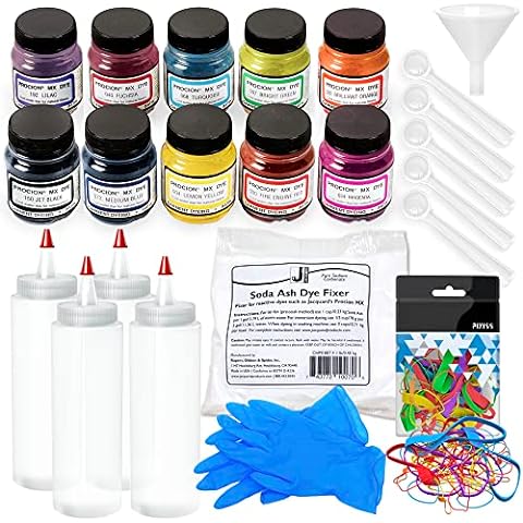  Rit Dye Accessory Kit - Navy Blue, Denim Blue, Royal Blue,  Black, Pixiss Tie Dye Accessories Bundle with Rubber Bands, Gloves, Funnel  and Squeeze Bottle - Vibrant Fabric Dye Kit for
