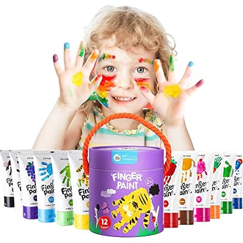 Finger Paint Set for Kids - Toddler painting set includes kids washable  paint and brush set, toddler paint paper pad, finger paint sponges and  smock : Buy Online at Best Price in
