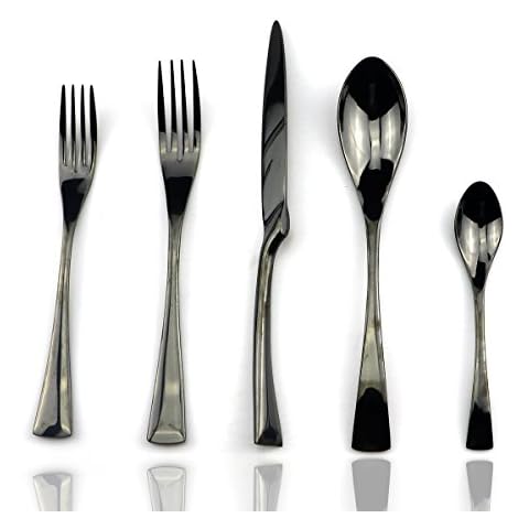 6pcs Matte Black Dinner Spoon Fork Knife Stainless Steel Satin Finish 7 8  Inch Silverware Cutlery Set Serves 6 Dishwasher Safe, Free Shipping For  New Users