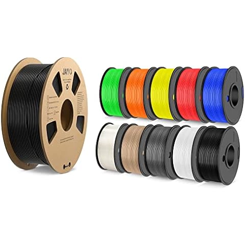 3D Printer Filament Bundle Multicolor, JAYO PLA Filament 1.75mm, Neatly  Wound Filament 2.5kg, 250g Spool, 10 Pack