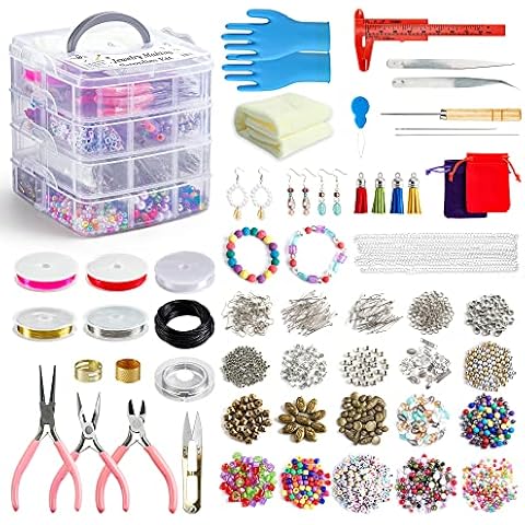 Ring Making Kit with 28 Colors Crystal Beads,1660 Pcs Crystal Jewelry  Making Kit with Gemstone Chip Beads, Jewelry Wire