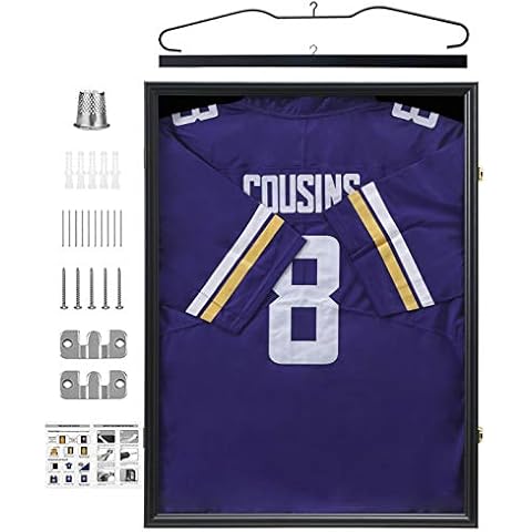 Football or Baseball Changeable Jersey Display Case - Museum Quality -  Hardwood - 99% UV Protection Glass