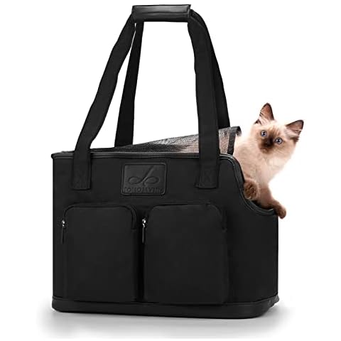NewEle Fashion Pet Carrier, Small Dog Carrier, Cat Carrier, Quality PU Leather Dog Purse, Collapsible Portable Pet Carrying Handbag for Travel