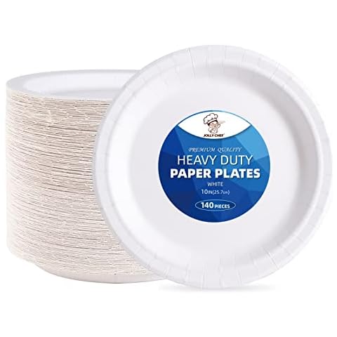 Basics Ultra Paper Plates, 10.06 Inch, Disposable, 372 Count (2 pack  of 186), (Previously Encore)