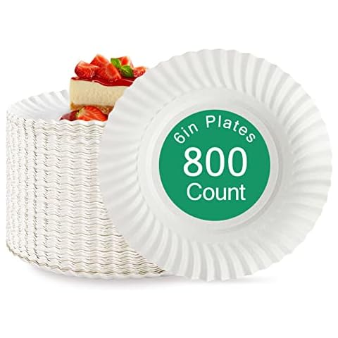  Glad Everyday Round Disposable White Paper Plates  Small White  Paper Plates, Solid Glossy White Disposable Plates, Disposable Paper Plates  Paper Plates 8.5 Inch, 500 Count : Health & Household