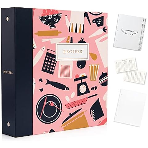  Recipe Binder 8.5x11 3 Ring Kit - 25 Double-Sided