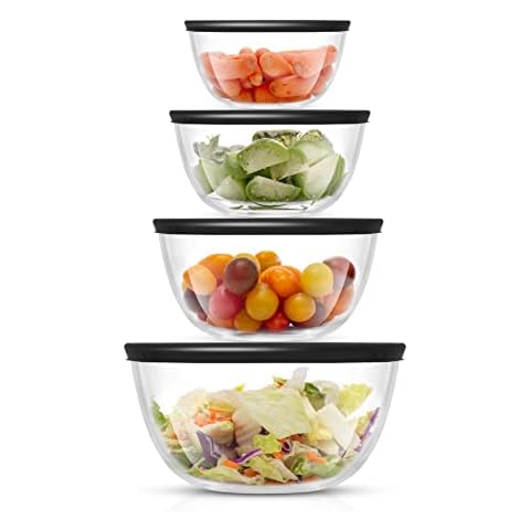 Pyrex Prepware 4-Quart Rimmed Glass Mixing Bowl, Clear