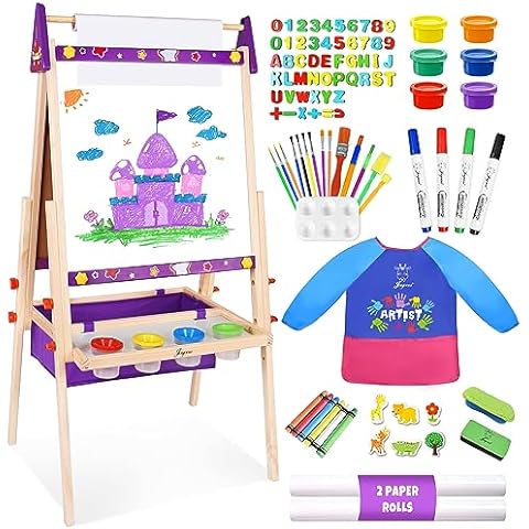 1set Boys Drawing toy,Deluxe Standing Easel Board for Kids, 3 in 1 Dry  Erase White Board, Magnetic Board and Chalkboard Art Activity Drawing for  Artist with Learning 26 Magnetic Alphabet and Numbers