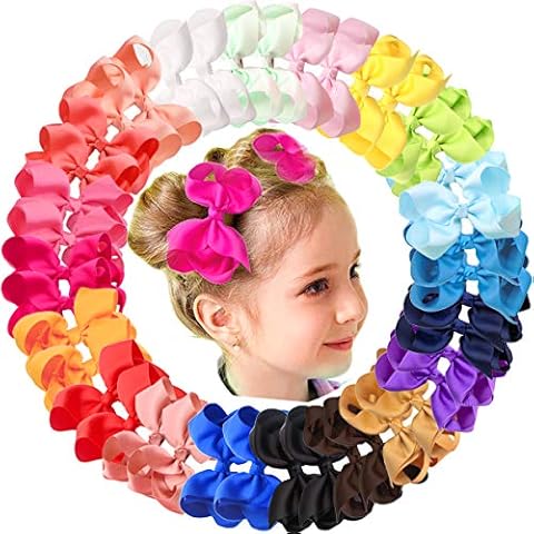 20 Pack 8 Inch Cheer Bows for Cheerleaders Elastic Ponytail Holders for  Women and Girls Large Bulk Polyester Hair Ribbons for Softball Volleyball  Gymnastics (2 Designs Red) Red and white