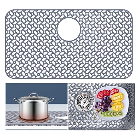 Silicone Sink Protector Mat for Kitchen Sink, 24.8X13 Center