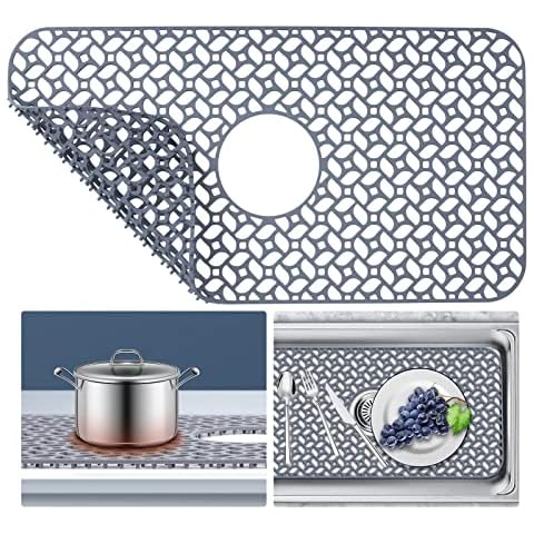 Silicone Sink Protector Mat for Kitchen Sink, 24.8X13 Center