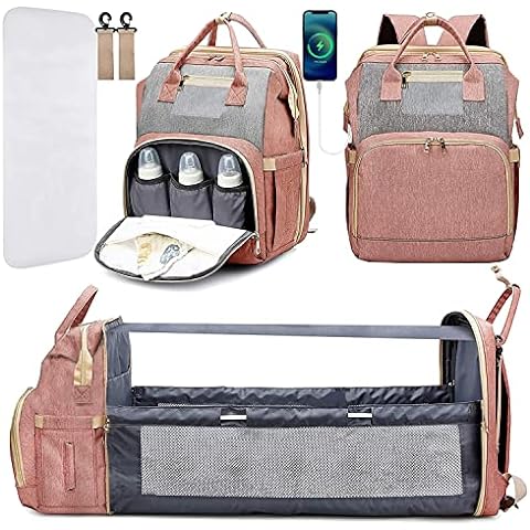 Jeraboo Diaper Backpack for Mom and Dad - Stylish Designer Diaper Bag - Includes Changing Pad, Large Roomy Pockets, Insulated Pouch