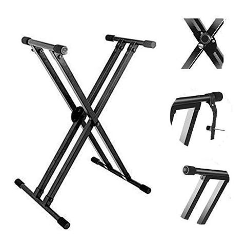 555-13830 - Stellar Labs - Heavy Duty Keyboard Stand, with Adjustable Width  and Height