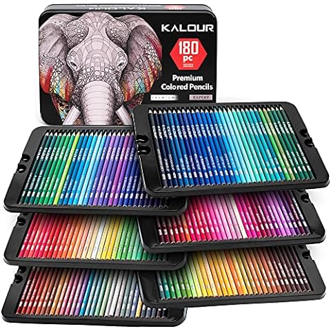 KALOUR 50 Piece Metallic Colored Pencils, Soft Core with Vibrant Color,Ideal for Drawing, Blending, Sketching, Shading, Coloring for Adults Kids