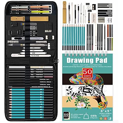 KALOUR 76 Drawing Sketching Kit Set - Pro Art Supplies with