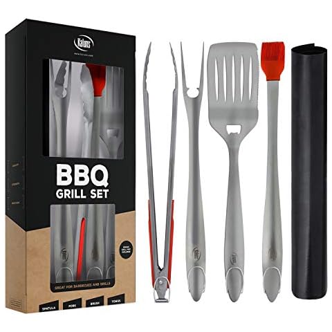 Kaluns 21-Pc BBQ Tools Grill Accessories Set with Case & Apron