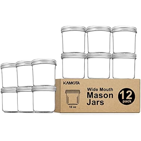 KAMOTA Wide Mouth Mason Jars 22 oz With Regular Lids and Bands, Ideal for  Jam, Honey, Wedding Favors, Shower Favors, Baby Foods, DIY Magnetic Spice