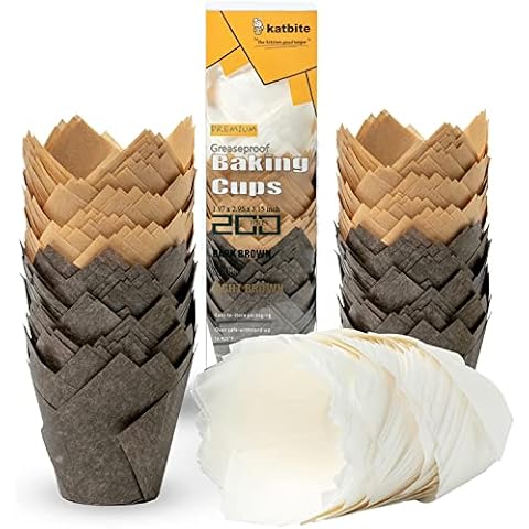 50pcs Standard Natural Cupcake Liners, No Smell, Grease-Proof Paper Muffin  Baking Cups Paper Cups,Gift Hat Baking Cups ,Cupcake Wrapper for Party,  Wedding, Birthday, Christmas