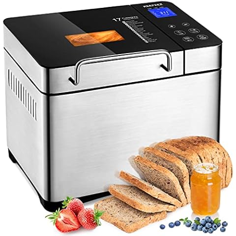 Neretva Bread Maker Machine, 15-in-1 2LB Automatic Breadmaker with Gluten  Free Sourdough Setting, Auto Nut Dispenser (Beige)