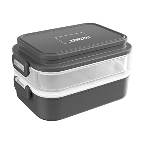 Stainless Steel Insulated Lunch Box Double Wall Thermal Food Container with  Compartment and Lid 1.3L / 44oz With Compartment