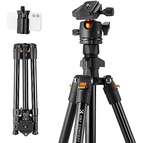 Polarduck Camera Mount Phone Tripod Stand: 51-inch 130cm Lightweight Travel Tripod for iPhone with Remote & Phone Holder & GoPro Adapter Compatible