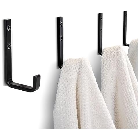 EAGMAK Towel Hooks for Bathroom, 4 Pack Adhesive Hooks, SUS304 Stainless  Steel Shower Hooks, Round Wall Hook Holder for Hanging Robe, Loofah, Coat