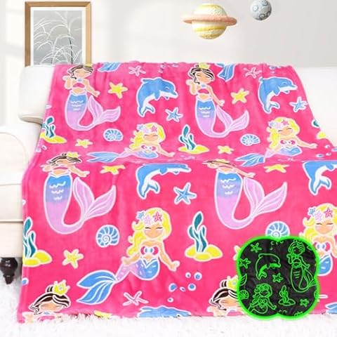 Kids' Mermaid Tail Throw Blankets