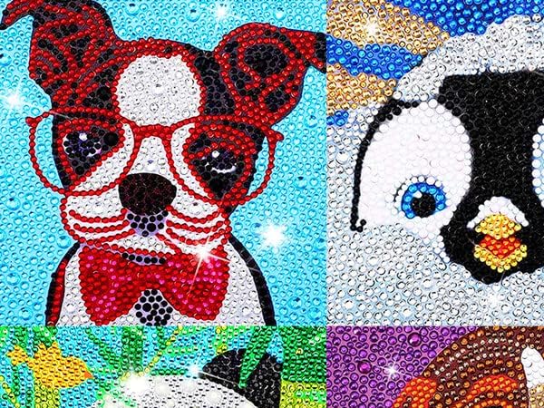 Diamond Painting Kits for Kids Animal 5D Diamond Gem Art by Number