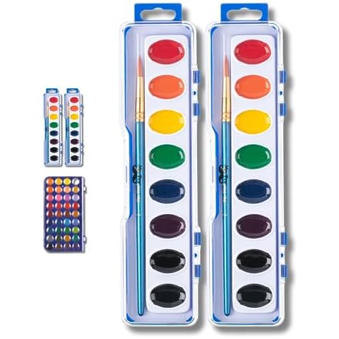 Neliblu Washable Watercolor Paint Set for Kids - Paintbrush Included
