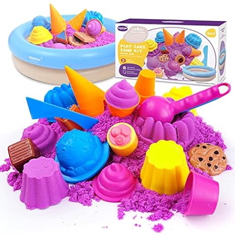 Kilpkonn Sand Molds Tools, 55pcs Mini Sandbox Toys, Mold Activity Set with  Dinosaur, Castle, Fruit, Ocean and Animals Mold Playset, Compatible with