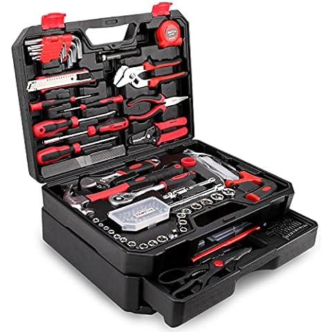 KingTool 350 Piece Tool Set - Pink Tool Kit with 3.6V Power Drill Cordless Screwdriver, Pink Tool Set Perfect for DIY Projects and Home Repairs