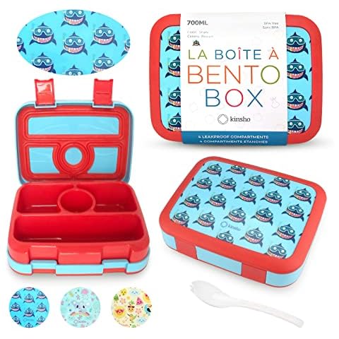  Genteen Kids Lunch Box - Chill Bento Box with 3 Compartments  and Removable Ice Pack for Measl and Snacks,Toddler Lunch Box for  Daycare,School,Leak-Proof,BPA-free,Dishwasher Safe-Blue: Home & Kitchen