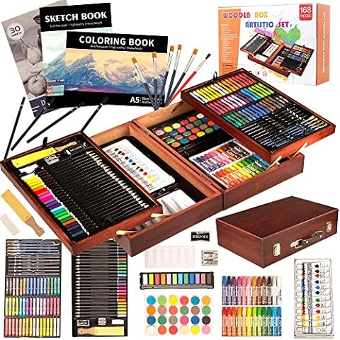 KINSPORY Art Set for Kids, 86PC Coloring Art Kit, Wooden Drawing Art  Supplies Case, Sketch Book, Markers Crayon Colour Pencils for Budding  Artists