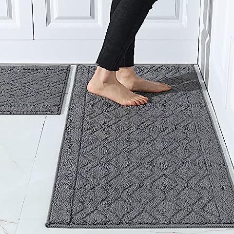 HappyTrends Kitchen Mat Cushioned Anti-Fatigue Kitchen Rug,17.3x  28,Thick Waterproof Non-Slip Kitchen Mats and Rugs Heavy Duty Ergonomic Comfort  Rug for Kitchen,Floor,Office,Sink,Laundry,Grey : Home & Kitchen