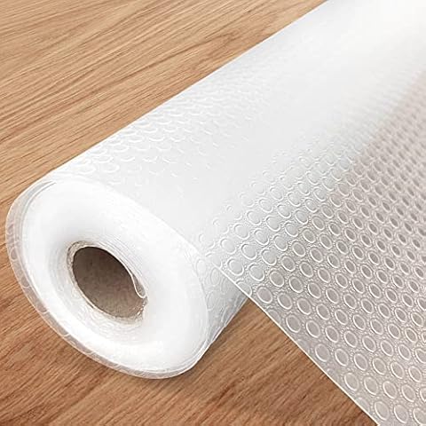 Glomen Shelf Liners 12 Inches x 20 ft - Set of 4 Clear