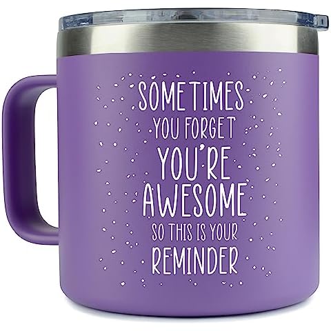 KLUBI birthday gifts for men women - coffee tumbler mug 14oz - funny unique  gift for husband, men's