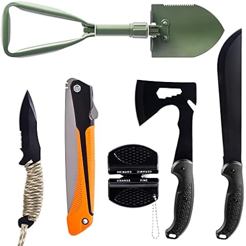 KNINE OUTDOORS Deer Knife Hunting Deer Knife Set Field Dressing Kit Khaki  Camo Portable Butcher Game Processor Set, 12 Pieces 