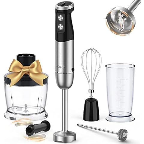 Peach Street Black Immersion Blender 800W, 3-in-1 Handheld Stick with  Whisk