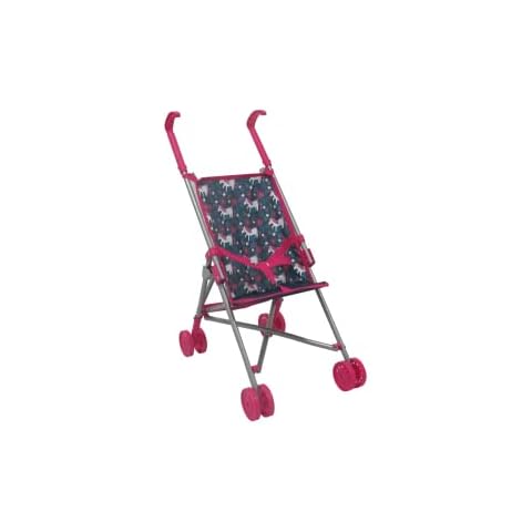 Baby Alive: Deluxe Classic Doll Pram - Pink & Rainbow - Includes Matching  Handbag/Diaper Bag, Fits Dolls up to 18, Large Canopy, Storage Basket 