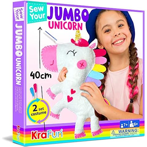  KRAFUN Mermaid Sea Animals Beginner Sewing Kit for Kids Art &  Craft kit, Includes 5 Soft Plush Dolls, Instructions & Felt Materials for  Learn to Sew, Embroidery Skills, Gift for Girls