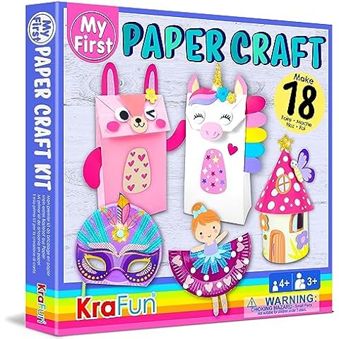 KRAFUN Big Jumbo Unicorn Animal Sewing Kit for Age 7-12 Kids Beginner My First Art & Craft, Includes 1 Stuffed Doll with Accessories, Instructions & P