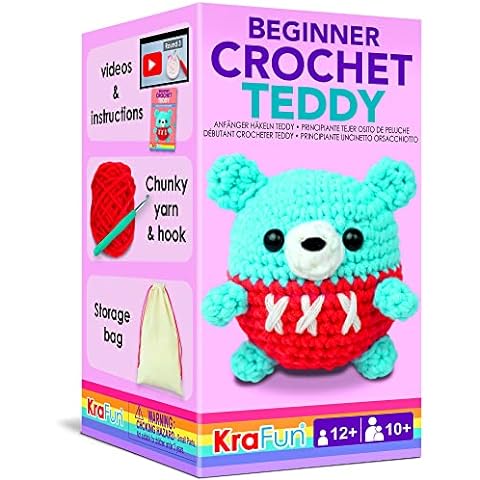 KRAFUN Cross Stitch Kits for Kids Beginners, 4 Cross Stitching Keyrings  Arts & Crafts with Animals, Unicorn, Needlepoint Embroidery Kit for Girls  5-13
