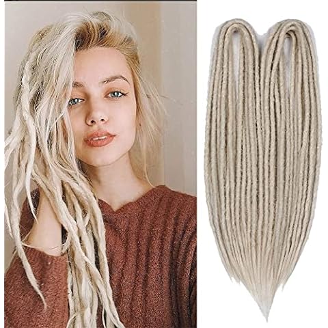 Kraler Double Ended Dreadlock Extensions 18 inch de Synthetic Dreads Extensions, Light Brown to Blonde / 10 / 18