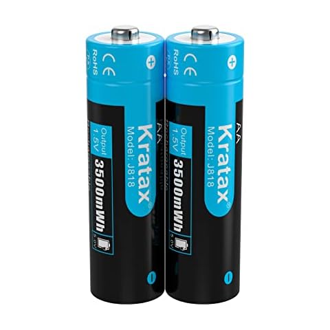 Kratax USB 9v Rechargeable Lithium Batteries 4 Pack 760mAh 9 Volt 6F22  Li-ion Battery Pack with Type-C Charging Port, Quick Charge in 2H, 1500  Cycles