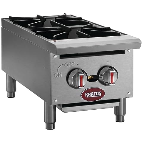 HOCCOT 12 2 Burners Commercial Countertop Hot Plate Range GAS Stove