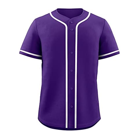  KXK Custom Baseball Mesh Jersey - Personalized Button-Up Shirt  for Men, Women, Youth with Stitched Name & Number : Sports & Outdoors