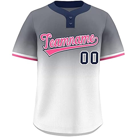  KXK Custom Baseball Mesh Jersey - Personalized Button-Up Shirt  for Men, Women, Youth with Stitched Name & Number : Sports & Outdoors