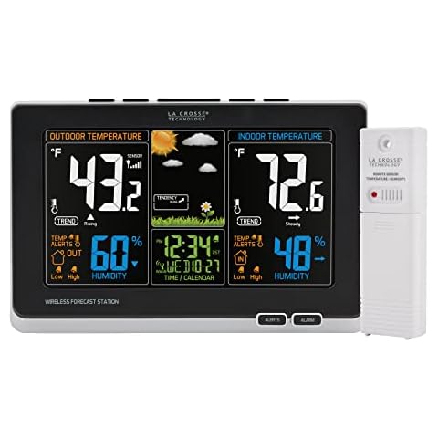 Newentor Weather Station Wireless Indoor Outdoor Thermometer, 7.5in Large  Display Atomic Weather Clock, Temperature Humidity Monitor with Moon Phase