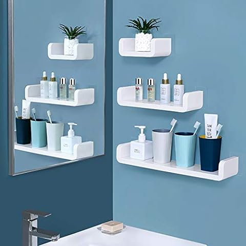  bywoods Bathroom Shelves, Self Adhesive Shower Shelves for  Bathroom (Wall Mounted, No Drill, Plastic, Pack of 3) : Home & Kitchen